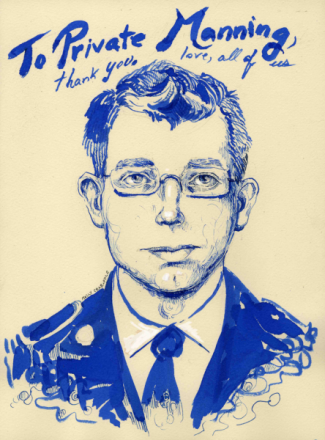 Bradley Manning Print by Molly Crabapple 